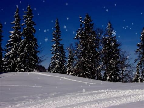 Free Christmas Wallpaper with Snow Falling