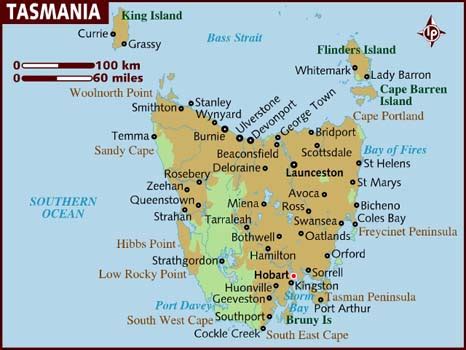 Map of Tasmania