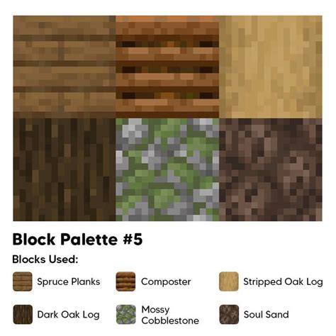 Block Palettes on Instagram: “Palette #5 Blocks Used: - Spruce Planks ...