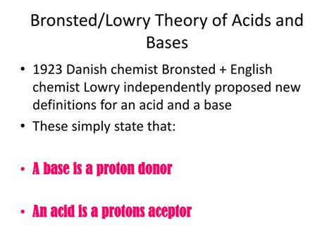 PPT - Bronsted /Lowry Theory of Acids and Bases PowerPoint Presentation ...