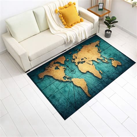 World Map, World Map Pattern Rug, Map Rug, Gift for Her, Custom Rug ...