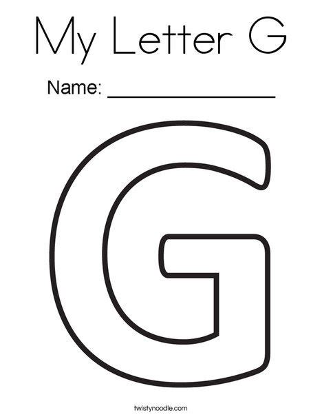 My Letter G Coloring Page | Letter g, Lettering, Lettering alphabet