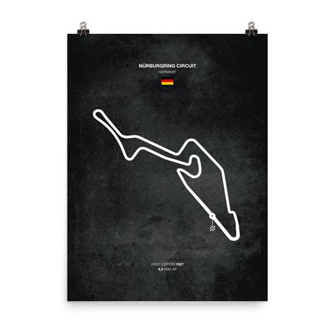 Nurburgring Circuit Germany / Racing Circuit Poster / Race Track Home ...