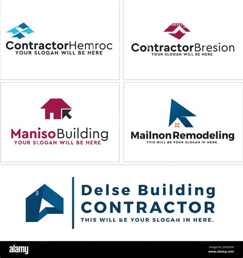 Set of home contractor logo design Stock Vector Image & Art - Alamy