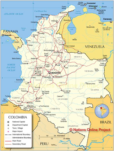 Colombia Map South America