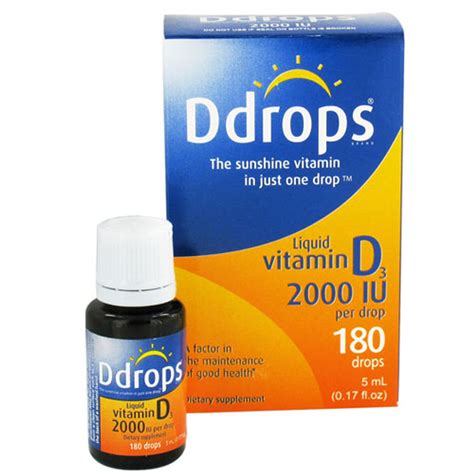 Ddrops Liquid Vitamin D3 2000 Iu Drops - 0.17 Oz, 180 Drops ...