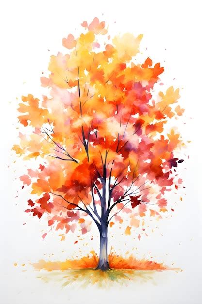 Premium AI Image | Watercolor painting of autumn trees