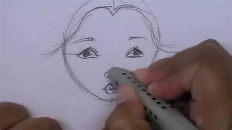 Drawing a doll face - YouTube