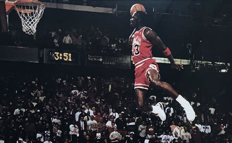 Bleachers Sports Music & Framing — Original Nike 1988 Michael Jordan Slam Dunk Air Jordan 24x36 ...