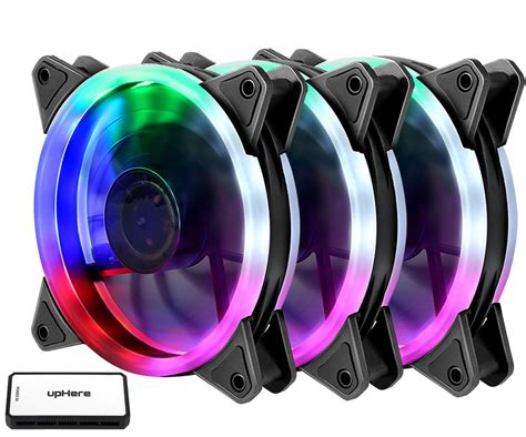 upHere 120mm RGB LED Computer Case PC Cooling Fan, ultra Quiet High Airflow Adjustable Color LED ...