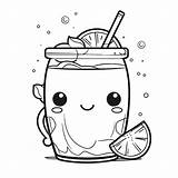 Lemonade Coloring Drawing Pages Cup Stand Color Template White  sketch template