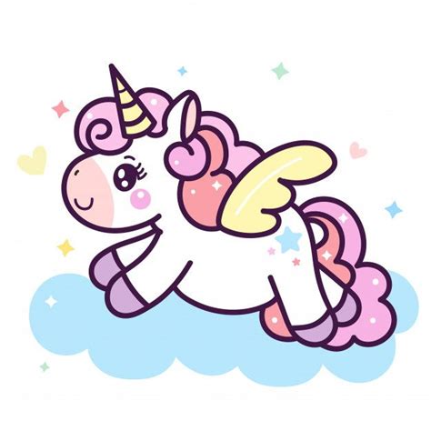 Illustrator of cute unicorn cartoon Prem... | Premium Vector #Freepik # ...