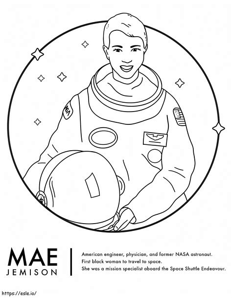 Free Printable Mae Jemison coloring page