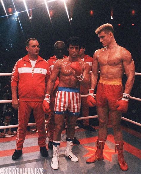 Sylvester Stallone and Dolph Lundgren behind the scenes filming Rocky IV, 1985 : r/OldSchoolCool