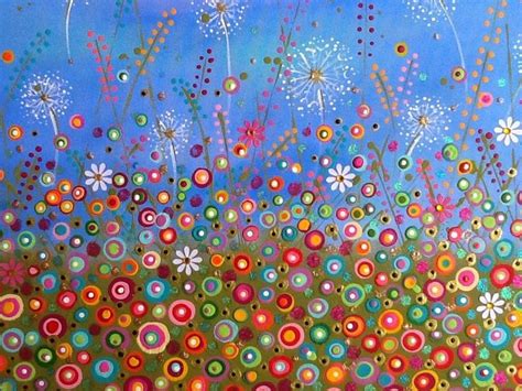 Flower Meadow Commission Artworks... in 2020 | Wildflower drawing, Dot art painting, Dot painting