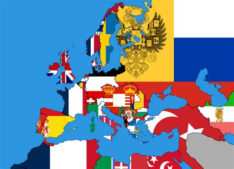 Flag map of Europe in WW1 or 1914 by Jtimeissus on DeviantArt