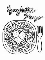 Spaghetti Coloring Pages sketch template