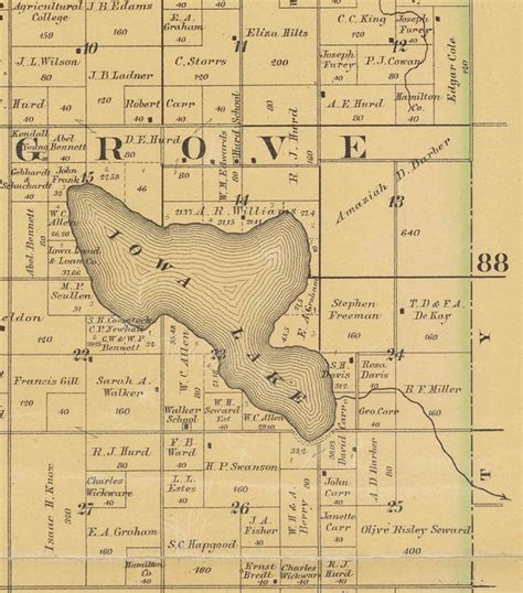 Hamilton County Iowa 1883 Old Wall Map With Landowner Names - Etsy