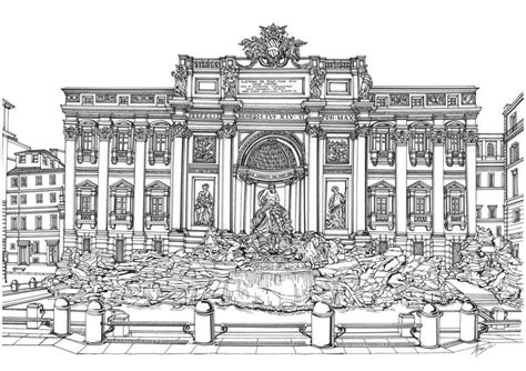 The Trevi Fountain Drawing by Lera Ryazanceva | Saatchi Art