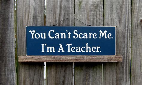 Teacher Sign Classroom Funny Humorous Navy Blue Ivory