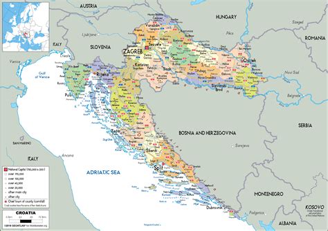 Croatia Map (Political) - Worldometer