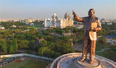 125ft tall Dr. B R Ambedkar statue unveiled by Telangana CM in Hyderabad; Check key facts about ...