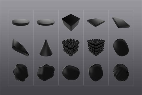 3D Black Shapes 120 Files on Behance