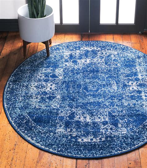 Navy Blue 152cm x 152cm Bexley Round Rug | AU Rugs