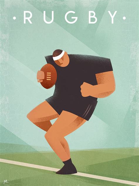 Rugby Vintage Poster Sports Instant Download Printable Retro Sports ...