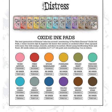 Distress Oxide ink pads by Tim Holtz, set #1 (early 2017), all 12 ...