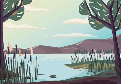 Vector Beautiful Landscape Illustration 229815 Vector Art at Vecteezy