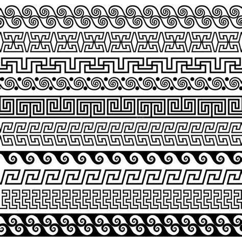 Set Of Brushes To Create The Greek Meander Patterns Stock Vector - Illustration of design ...