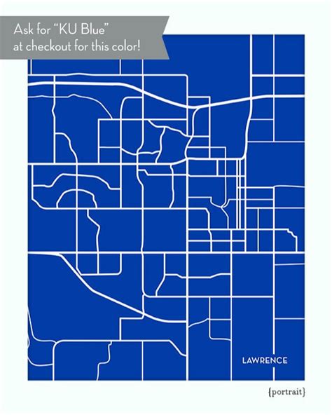 Lawrence, KS City Map Artwork / University of Kansas Poster Print / 8x10 Digital Print / Select ...