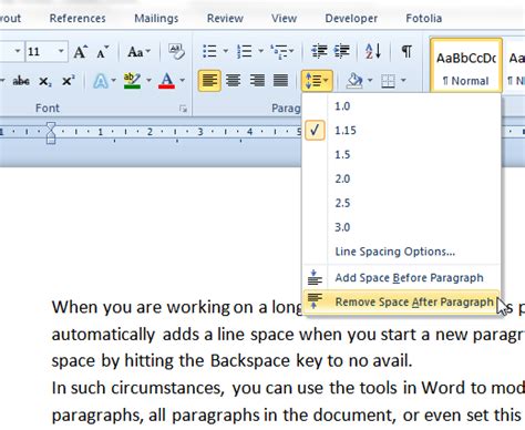 Line and paragraph spacing in word 2010 - pointlasopa