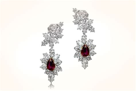 Harry Winston Ruby and Diamond Earrings - M. Khordipour