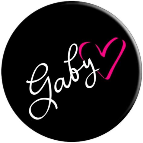 GABY First Name Calligraphy Hand Lettering Pink Heart PopSockets Grip and Stand for Phones ...