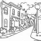 Charming Neighborhood Street Coloring Page  Pagescom sketch template