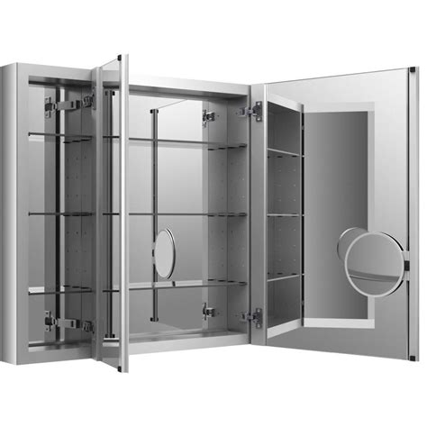 KOHLER Verdera 40-in x 30-in Rectangle Surface/Recessed Mirrored Aluminum Medicine Cabinet at ...