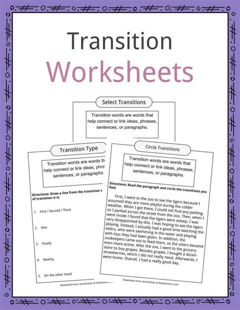 Using Transition Words Worksheet