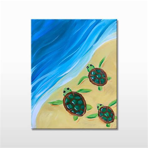 Online Painting Class - "Turtle Beach" (Virtual Paint at Home Event)