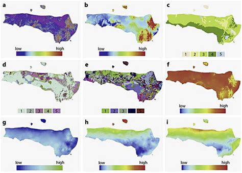 Maps of the olive baboon range, including: terrain roughness (a);... | Download Scientific Diagram