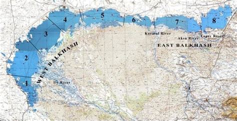 The map of sampling stations (red points) in the Balkhash Lake, summer... | Download Scientific ...