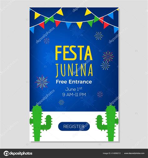 Festivals Brazil Festa Junina Celebration Poster Vector Illustration Stock Vector Image by ...