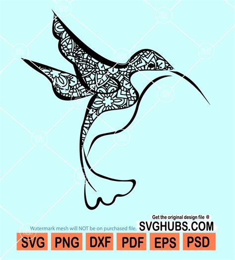 Bird mandala svg, bird zentangle svg, floral bird svg, flying bird ...