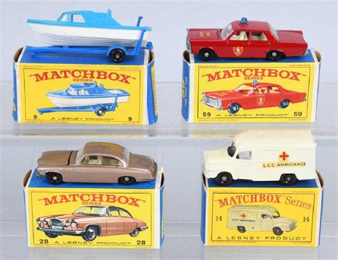 4- 1960s VINTAGE LESNEY MATCHBOX CARS w/ BOXES