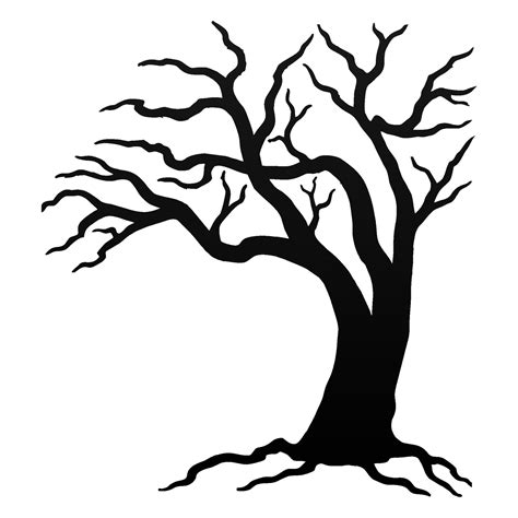 Halloween tree vector, dry tree without leaf, scary tree, silhouette ...