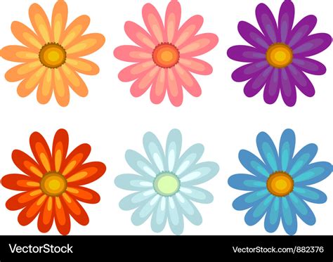 Flowers of different colours Royalty Free Vector Image