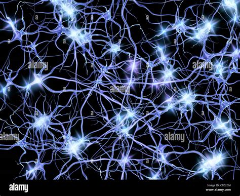 Nerve cells firing artwork Stock Photo - Alamy