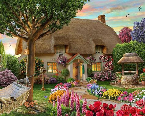 Thatched Cottage Poster by MGL Meiklejohn Graphics Licensing | Cottage art, Cottage garden ...