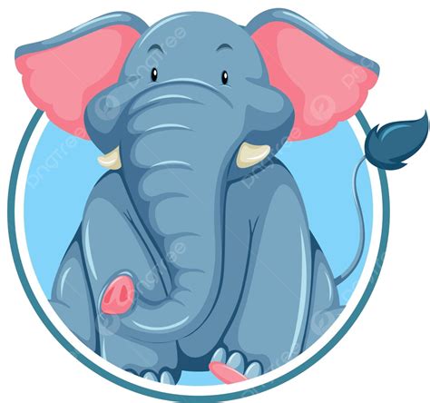 A Elephant On Sticker Banner Clip Art Clip Animal Vector, Clip Art ...